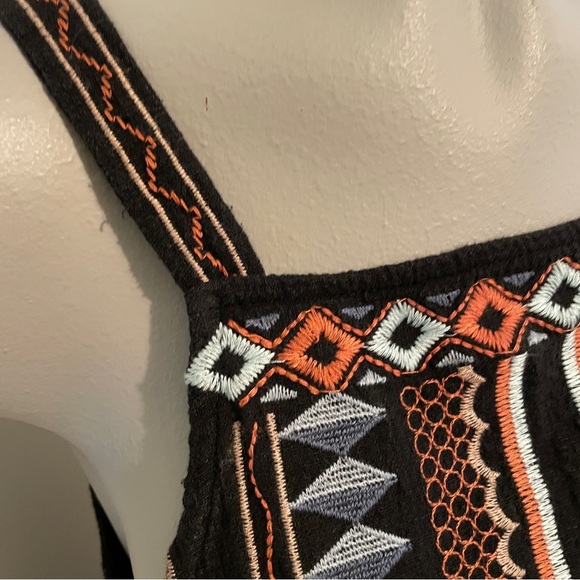 Entro Tank Top sleeveless geometric boho print cotton orange blue black large - Picture 2 of 7